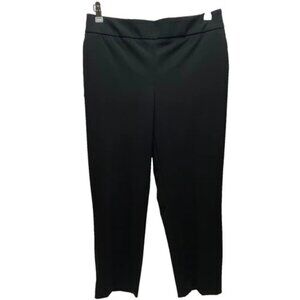 Hilary Radley Ankle Pants Women's Large Black Mid Slim Flat Pull-On‎ Slacks NWT